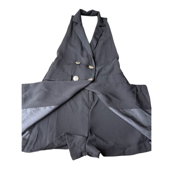 ZARA Black Sleeveless Double-Breasted Playsuit Romper Size XS - Picture 9 of 12